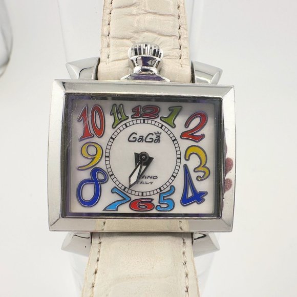 GaGa MILANO NAPOLEONE Men's Wrist watch - White Band -Stand Out Bold Face - Grea